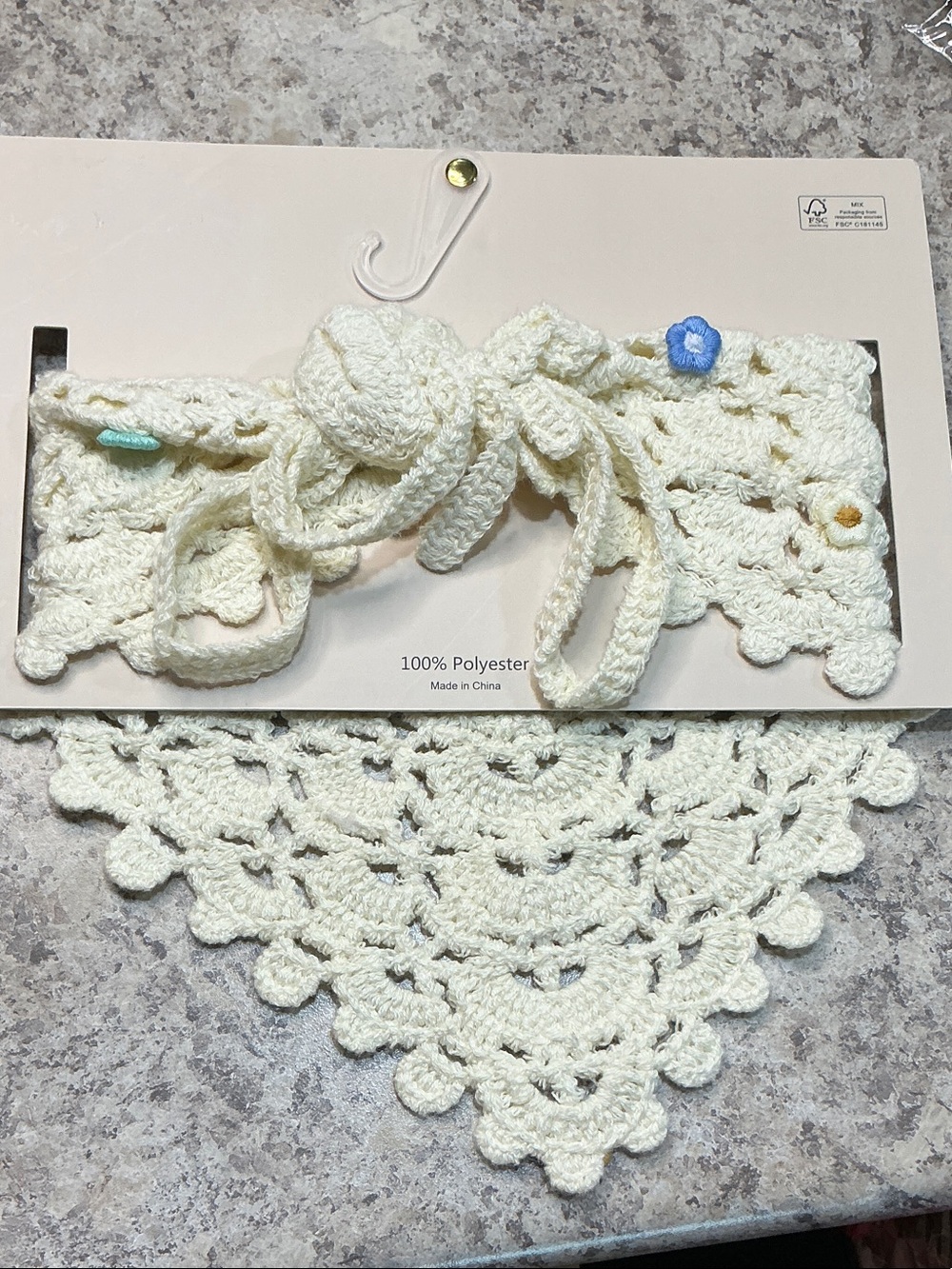 Piper-K Cream Hair Bandana with Tiny Flower Embellishments Absolutely gorgeous 😍 - Picture 2 of 3